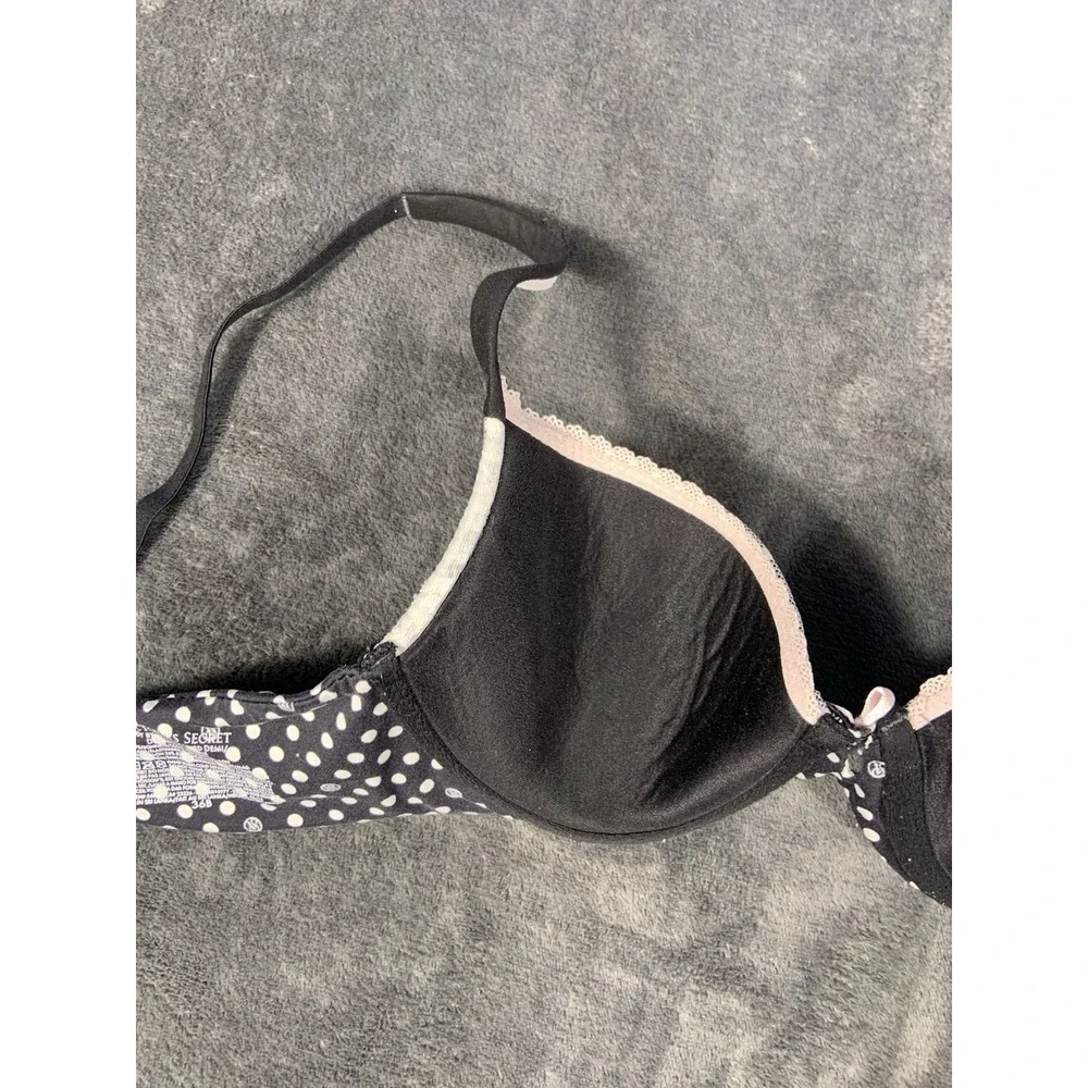 Body by Victoria's Secret Perfect Shape‎ Bra Black White Polka Dot Lace 36B